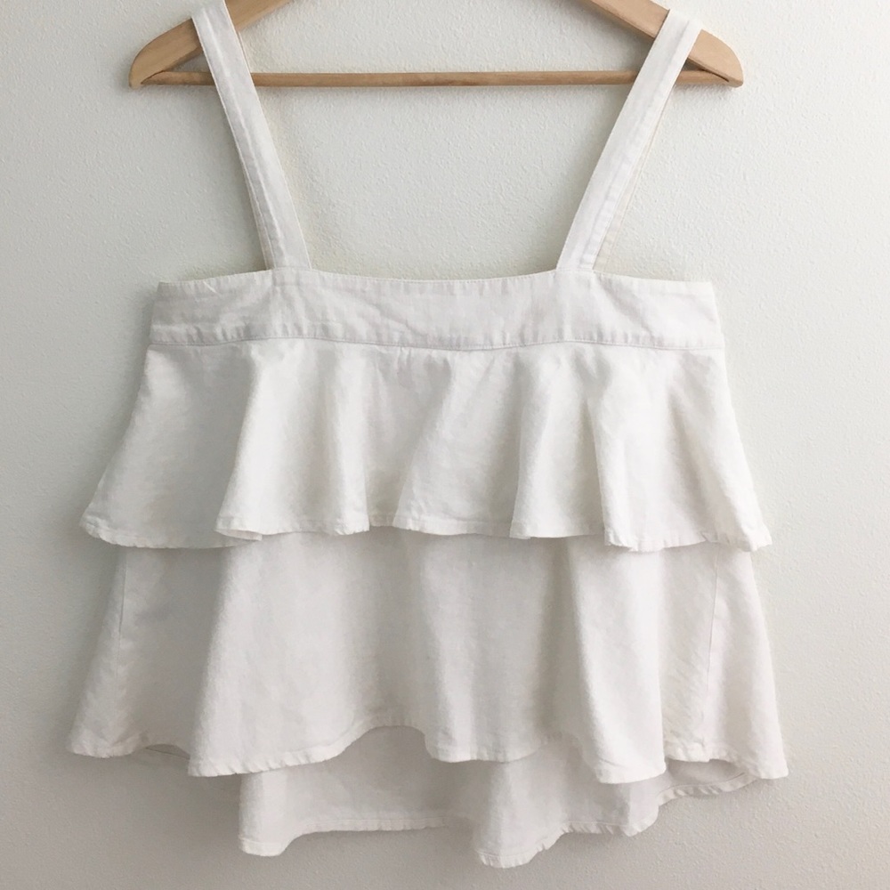 Abound | Ruffled Linen Crop Top